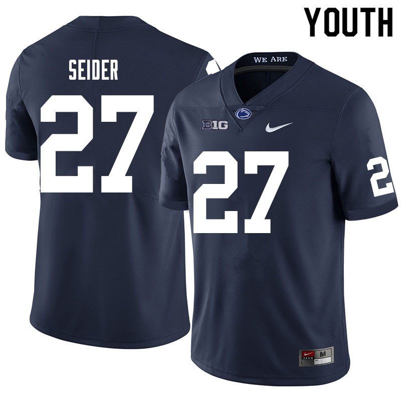 NCAA Nike Youth Penn State Nittany Lions Jaden Seider #27 College Football Authentic Navy Stitched Jersey DOU8498SQ